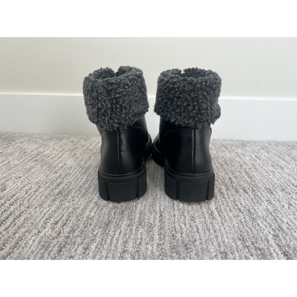 Blondo Plaka Waterproof Boot Size 6 Black Leather Lug Sole Fleece, NWOT - Picture 4 of 7